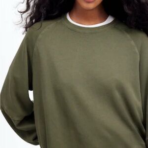 NWT Madewell Relaxed Long-Sleeve Raglan Tee in Faded Ivy XS